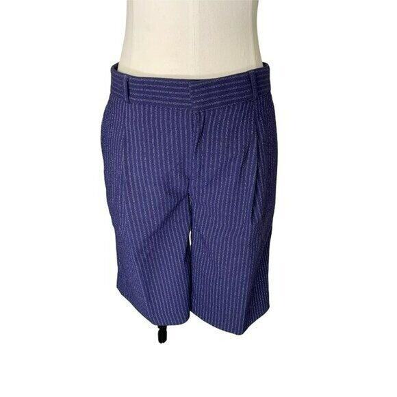 Banana Republic bermuda shorts Size 0 Metallic silver and royal purple color - Picture 1 of 8